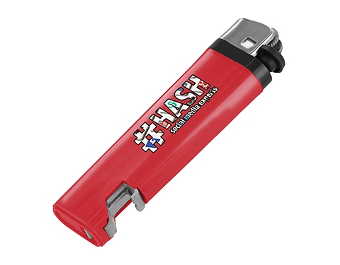 Colourbrite Disposable Bottle Opener Lighters - Red