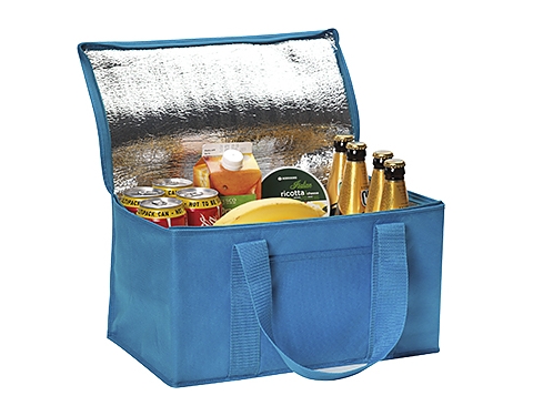Summer Fresh 12 Can Foldable Eco-Friendly Cooler Bags - Process Blue