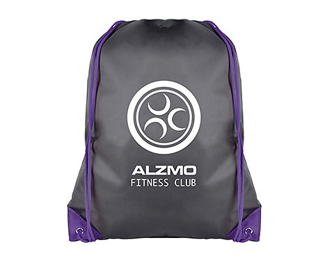 Essential Black Budget Drawstring Bags - Purple