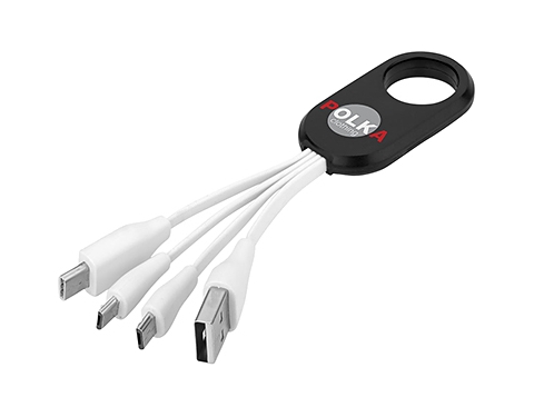 On The Go 4-in-1 USB Charging Cables - Black