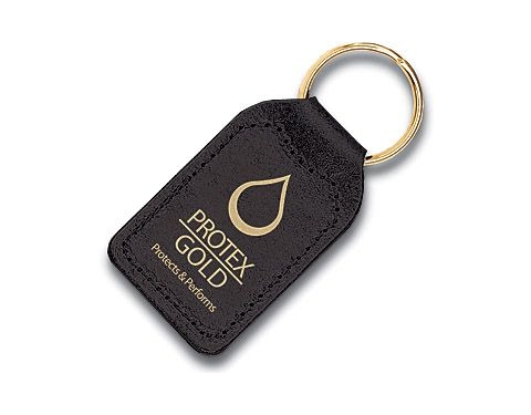Small Rectangular Recycled Leather Keyfobs - Black