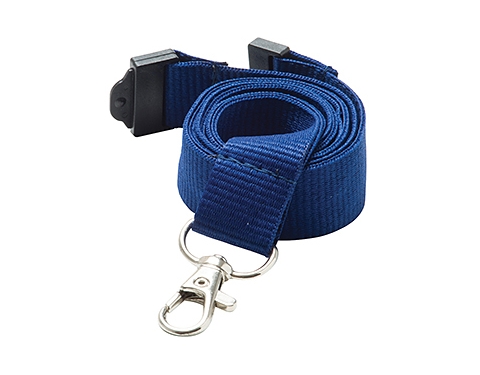 20mm Express Branded Flat Polyester Lanyards - Blue 