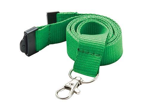 20mm Express Branded Flat Polyester Lanyards - Green 