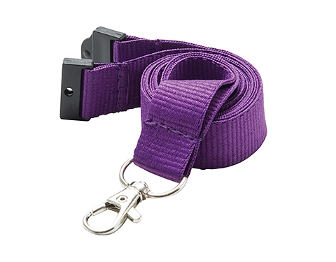 20mm Express Branded Flat Polyester Lanyards - Purple