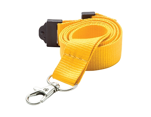 20mm Express Branded Flat Polyester Lanyards - Yellow