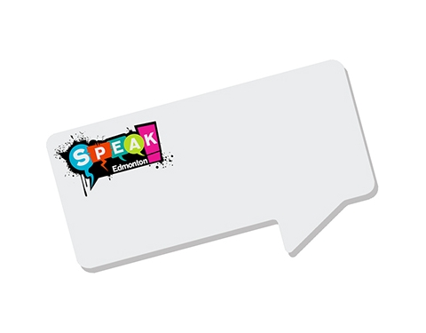 125 x 75mm Speech Bubble Shaped Sticky Notes - White
