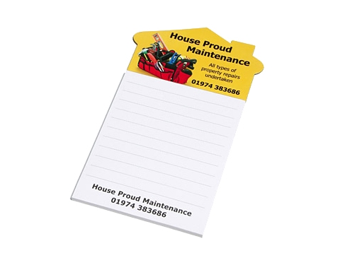 House Shaped Magnetic Notepads - White