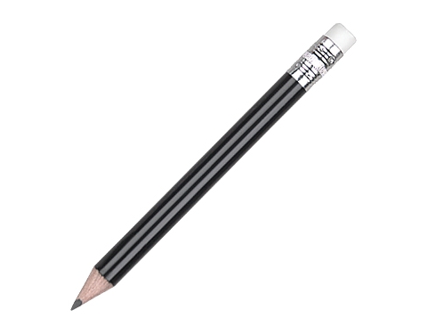Promotional Mini Pencils With Eraser - Black