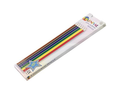 Carnival Six Pack Of Colouring Pencils - White