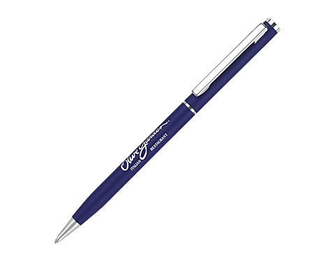 Cheviot Argent Slimline Metal Pens - Navy Blue
