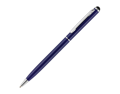 Cheviot Slimline Metal Stylus Pens - Navy Blue