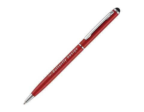 Cheviot Slimline Metal Stylus Pens - Red