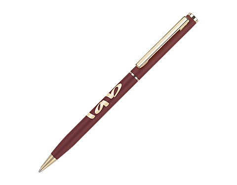 Cheviot Oro Slimline Metal Pens - Burgundy
