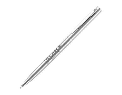 Cheviot Steel Slimline Pens - Silver