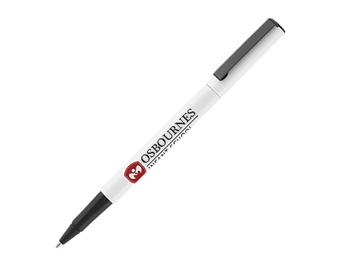 Oval Metal Rollerball Pens - White