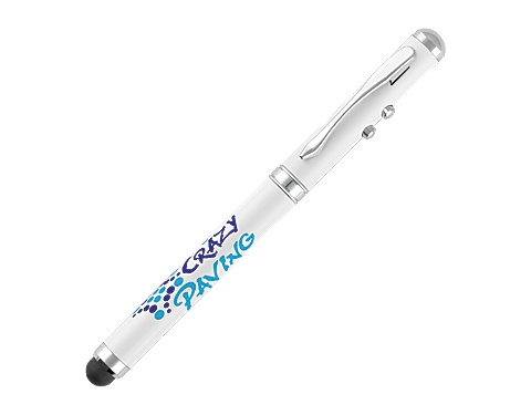Touch Light Multi-Function Metal Pens - White