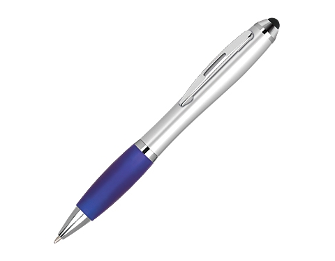 Printed Contour Argent Stylus Pens - Blue
