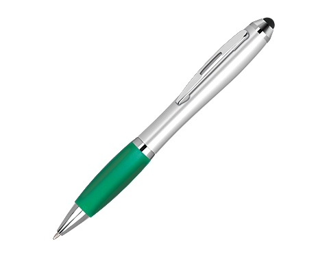 Branded Contour Argent Stylus Pens - Green