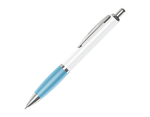 Branded Contour Wrap Pens - Aqua
