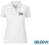 Gildan Womens Performance Double Pique Sports Polo Shirts - White