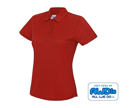 AWDis Women's Performance Polo Shirts - Fire Red