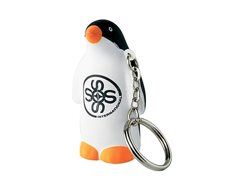 Penguin Keyring Stress Toys - White/Black