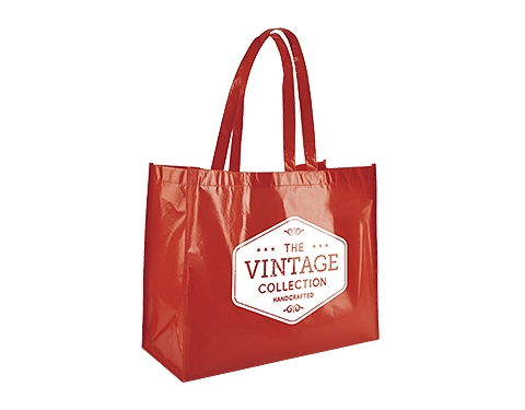 Palma Gloss Laminated Non-Woven Shoppers - Red