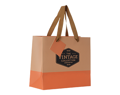 Riviera Matt Laminated Paper Gift Bags - Orange