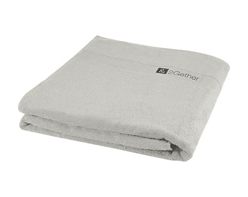 Glamorgan Large Cotton Bath Towels - Light Grey