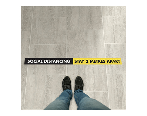 Anti-Slip Social Distancing Floor Stickers - White