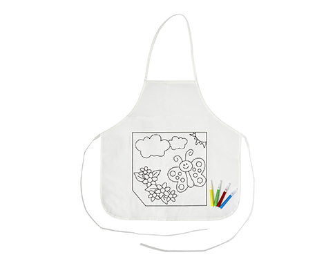 Playtime Childrens Colouring Apron - White