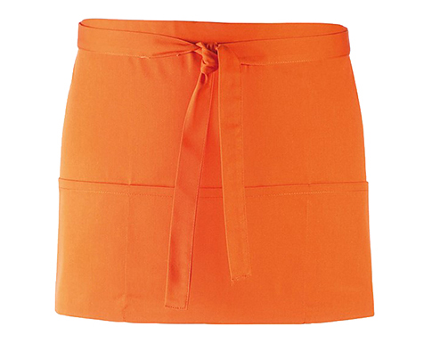 Premier Colours 3 Pocket Short Bib Aprons - Orange