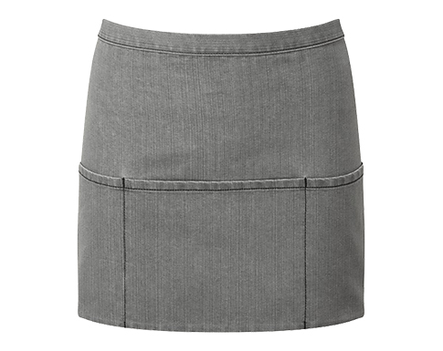 Premier Denim 3 Pocket Short Bib Aprons - Grey