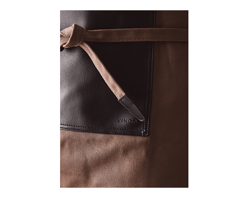 VINGA Premium Canvas Leather Trim Aprons - Brown