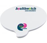 Corporate promotional A5 Speech Bubble Shaped Sticky Notes in white