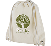 Corporate branded Cotswold Premium Natural Cotton Drawstring Bags for sustainable giveaways