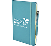 Inspire A5 Soft Feel Colour Notebook With Pocket & Pen in a choice of colours for event giveaways