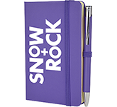 Logo Printed Inspire A6 Soft Feel Colour Notebook With Pocket & Pen
