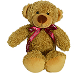 30cm Barney Bear With Bow - Biscuit