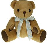 30cm Jointed Honey Bear With Bow