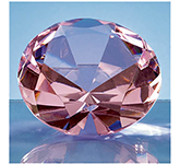 Saturn 8cm Optical Crystal Pink Diamond Paperweights for customer recognition giveaways