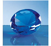 Personalised Pluto 6cm Optical Crystal Blue Diamond Paperweights with your message