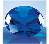 Personalised Pluto 8cm Optical Crystal Blue Diamond Paperweights with your message
