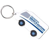Peronsalised Van Shaped Plastic Recycled Keyrings or low cost company promotions