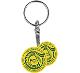 Recycled Multi Euro Trolley Coin Keyring - Coloured