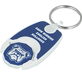 Pop Coin Recycled Trolley Keyrings for business brand marketing