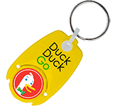 Recycled Pop Coin Trolley Keyrings custom logo printed at GoPromotional