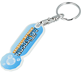 Environmentall friendly printed BioPlas Oblong Trolley Stick Keyrings for sustainable promotions at GoPromotional