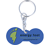 Promotional Multi Euro Trolley Stick Recycled Keyrings for event giveaways