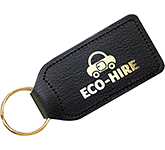 Eco-friend Large Rectangular Bonded Leather Keyfobs at GoPromotional